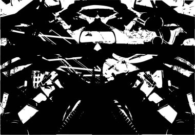 Çizik ve çiziklerle dolu siyah beyaz bir arka plan. Soyut vektör illüstrasyonu.