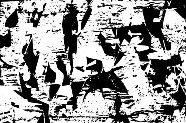 Çizik ve çiziklerle dolu siyah beyaz bir arka plan. Soyut vektör illüstrasyonu.