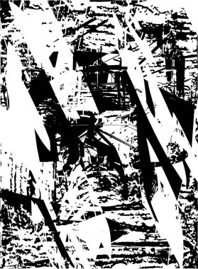 Çizik ve çiziklerle dolu siyah beyaz bir arka plan. Soyut vektör illüstrasyonu.