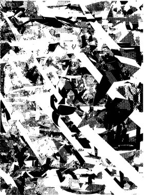 Çizik ve çiziklerle dolu siyah beyaz bir arka plan. Soyut vektör illüstrasyonu.