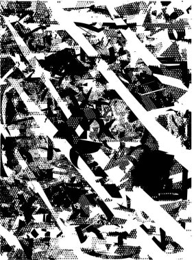 Çizik ve çiziklerle dolu siyah beyaz bir arka plan. Soyut vektör illüstrasyonu.