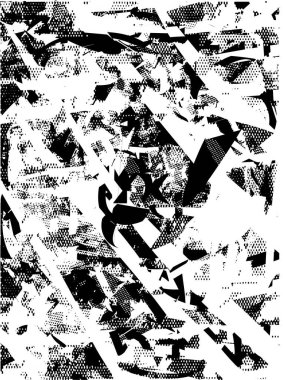 Çizik ve çiziklerle dolu siyah beyaz bir arka plan. Soyut vektör illüstrasyonu.