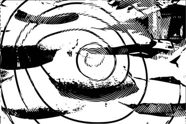 Çizik ve çiziklerle dolu siyah beyaz bir arka plan. Soyut vektör illüstrasyonu.