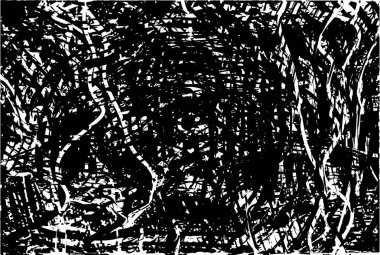 Çizik ve çiziklerle dolu siyah beyaz bir arka plan. Soyut vektör illüstrasyonu.