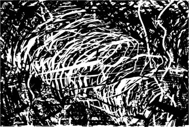 Çizik ve çiziklerle dolu siyah beyaz bir arka plan. Soyut vektör illüstrasyonu.