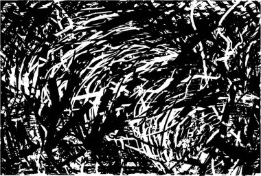 Çizik ve çiziklerle dolu siyah beyaz bir arka plan. Soyut vektör illüstrasyonu.