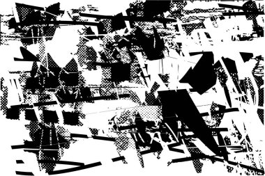 Çizik ve çiziklerle dolu siyah beyaz bir arka plan. Soyut vektör illüstrasyonu.