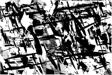 Çizik ve çiziklerle dolu siyah beyaz bir arka plan. Soyut vektör illüstrasyonu.