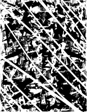 Çizik ve çiziklerle dolu siyah beyaz bir arka plan. Soyut vektör illüstrasyonu.