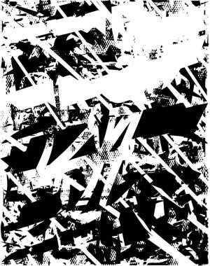 Çizik ve çiziklerle dolu siyah beyaz bir arka plan. Soyut vektör illüstrasyonu.