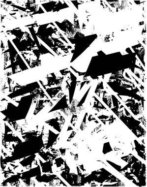 Çizik ve çiziklerle dolu siyah beyaz bir arka plan. Soyut vektör illüstrasyonu.