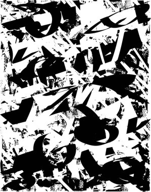 Çizik ve çiziklerle dolu siyah beyaz bir arka plan. Soyut vektör illüstrasyonu.