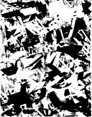 Çizik ve çiziklerle dolu siyah beyaz bir arka plan. Soyut vektör illüstrasyonu.