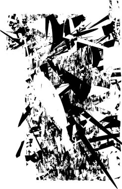 Çizik ve çiziklerle dolu siyah beyaz bir arka plan. Soyut vektör illüstrasyonu.