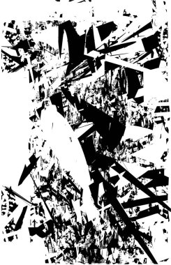 Çizik ve çiziklerle dolu siyah beyaz bir arka plan. Soyut vektör illüstrasyonu.