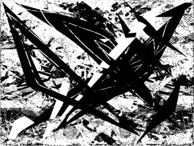 Çizik ve çiziklerle dolu siyah beyaz bir arka plan. Soyut vektör illüstrasyonu.