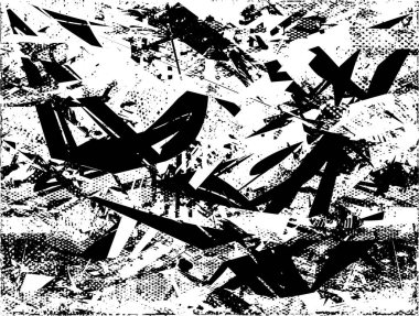 Çizik ve çiziklerle dolu siyah beyaz bir arka plan. Soyut vektör illüstrasyonu.