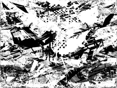 Çizik ve çiziklerle dolu siyah beyaz bir arka plan. Soyut vektör illüstrasyonu.