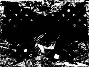 Çizik ve çiziklerle dolu siyah beyaz bir arka plan. Soyut vektör illüstrasyonu.