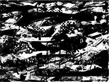 Çizik ve çiziklerle dolu siyah beyaz bir arka plan. Soyut vektör illüstrasyonu.