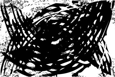 Çizik ve çiziklerle dolu siyah beyaz bir arka plan. Soyut vektör illüstrasyonu.