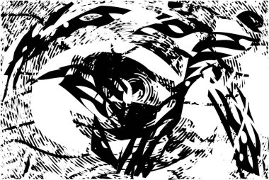 Çizik ve çiziklerle dolu siyah beyaz bir arka plan. Soyut vektör illüstrasyonu.