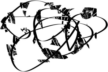 Çizik ve çiziklerle dolu siyah beyaz bir arka plan. Soyut vektör illüstrasyonu.