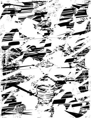 Çizik ve çiziklerle dolu siyah beyaz bir arka plan. Soyut vektör illüstrasyonu.