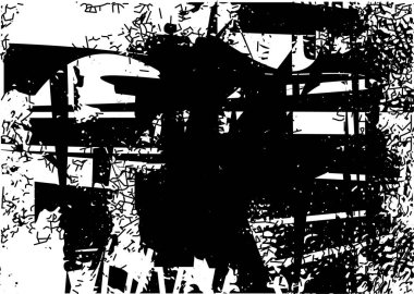 Çizik ve çiziklerle dolu siyah beyaz bir arka plan. Soyut vektör illüstrasyonu.