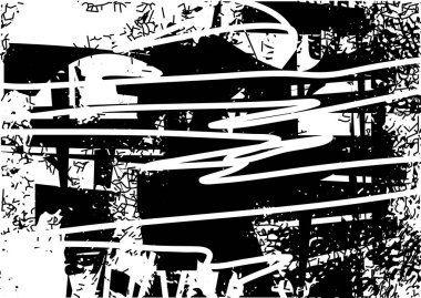 Çizik ve çiziklerle dolu siyah beyaz bir arka plan. Soyut vektör illüstrasyonu.