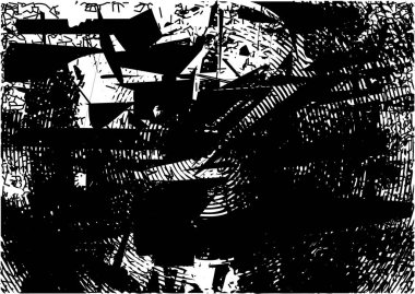 Çizik ve çiziklerle dolu siyah beyaz bir arka plan. Soyut vektör illüstrasyonu.