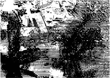 Çizik ve çiziklerle dolu siyah beyaz bir arka plan. Soyut vektör illüstrasyonu.