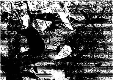 Çizik ve çiziklerle dolu siyah beyaz bir arka plan. Soyut vektör illüstrasyonu.