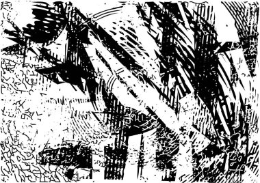 Çizik ve çiziklerle dolu siyah beyaz bir arka plan. Soyut vektör illüstrasyonu.