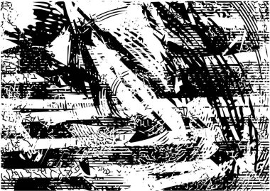 Çizik ve çiziklerle dolu siyah beyaz bir arka plan. Soyut vektör illüstrasyonu.