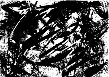 Çizik ve çiziklerle dolu siyah beyaz bir arka plan. Soyut vektör illüstrasyonu.