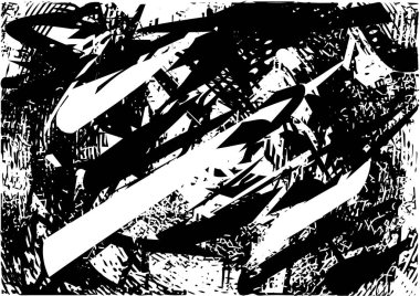 Çizik ve çiziklerle dolu siyah beyaz bir arka plan. Soyut vektör illüstrasyonu.