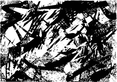 Çizik ve çiziklerle dolu siyah beyaz bir arka plan. Soyut vektör illüstrasyonu.