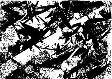 Çizik ve çiziklerle dolu siyah beyaz bir arka plan. Soyut vektör illüstrasyonu.