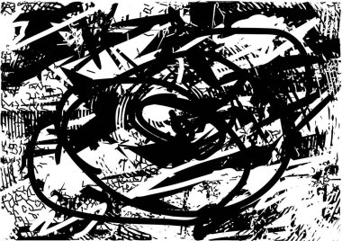 Çizik ve çiziklerle dolu siyah beyaz bir arka plan. Soyut vektör illüstrasyonu.