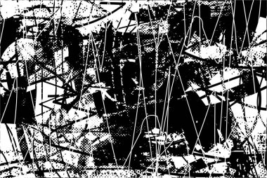 Çizik ve çiziklerle dolu siyah beyaz bir arka plan. Soyut vektör illüstrasyonu.