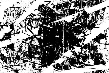 Çizik ve çiziklerle dolu siyah beyaz bir arka plan. Soyut vektör illüstrasyonu.