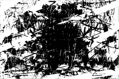 Çizik ve çiziklerle dolu siyah beyaz bir arka plan. Soyut vektör illüstrasyonu.