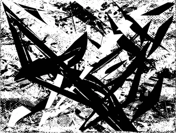 Çizik ve çiziklerle dolu siyah beyaz bir arka plan. Soyut vektör illüstrasyonu.