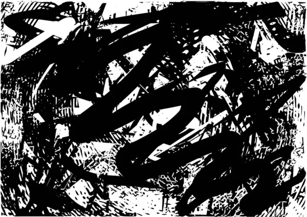 Çizik ve çiziklerle dolu siyah beyaz bir arka plan. Soyut vektör illüstrasyonu.