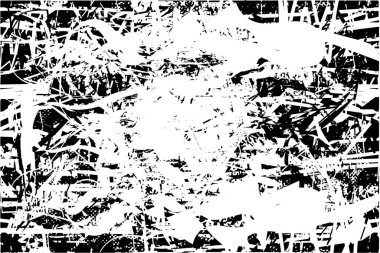 Çizik ve çiziklerle dolu siyah beyaz bir arka plan. Soyut vektör illüstrasyonu.