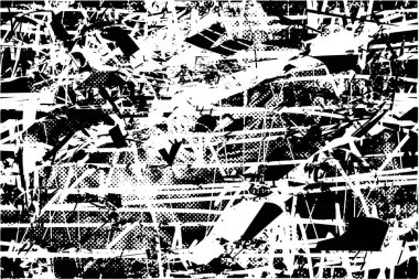 Çizik ve çiziklerle dolu siyah beyaz bir arka plan. Soyut vektör illüstrasyonu.