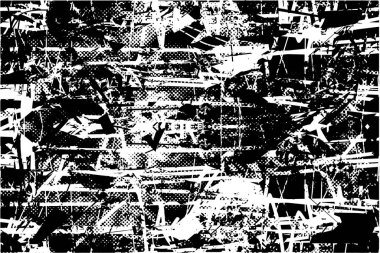 Çizik ve çiziklerle dolu siyah beyaz bir arka plan. Soyut vektör illüstrasyonu.