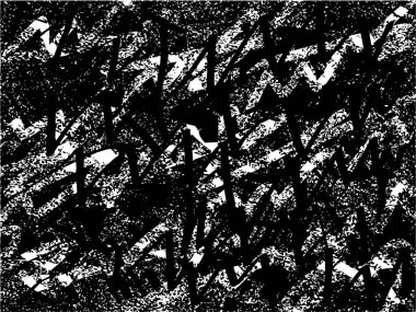 Çizik ve çiziklerle dolu siyah beyaz bir arka plan. Soyut vektör illüstrasyonu.