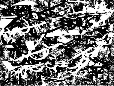 Çizik ve çiziklerle dolu siyah beyaz bir arka plan. Soyut vektör illüstrasyonu.